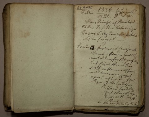 Journal fra Pæstø Amts Sygehus 1836